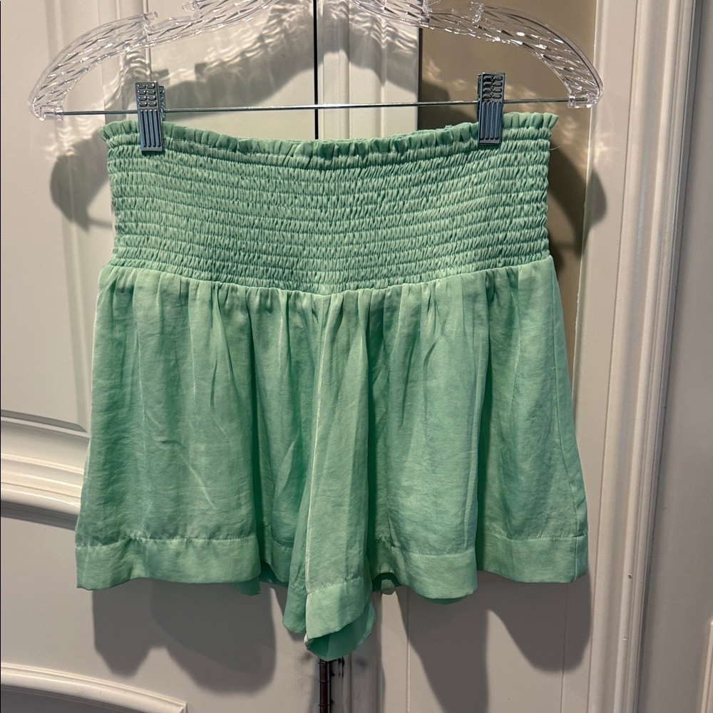 TCEC Mint Green Smocked Waist Women’s Shorts